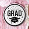 25 Count White Congrats Grad 9" Round Paper Plates for Graduation